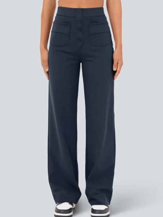 HALARA Pants - Halara DayStretch High-Waist Pockets Straight Leg Pant Midnight Blue EUC